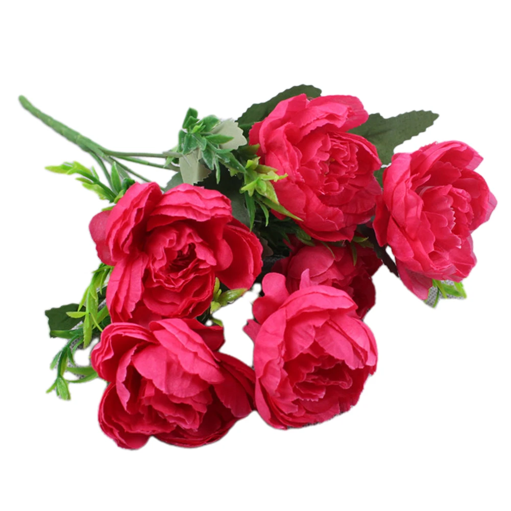 

6 Peonies Simulated Flower Bouquet Artificial Flower Wedding Decorations Silk Flowers Fake Floral Home Decorations