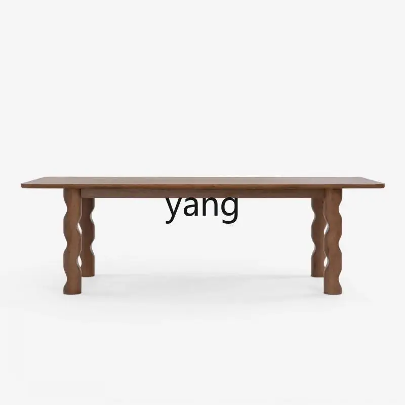 YHM retro medieval solid wood dining table light luxury simple desk