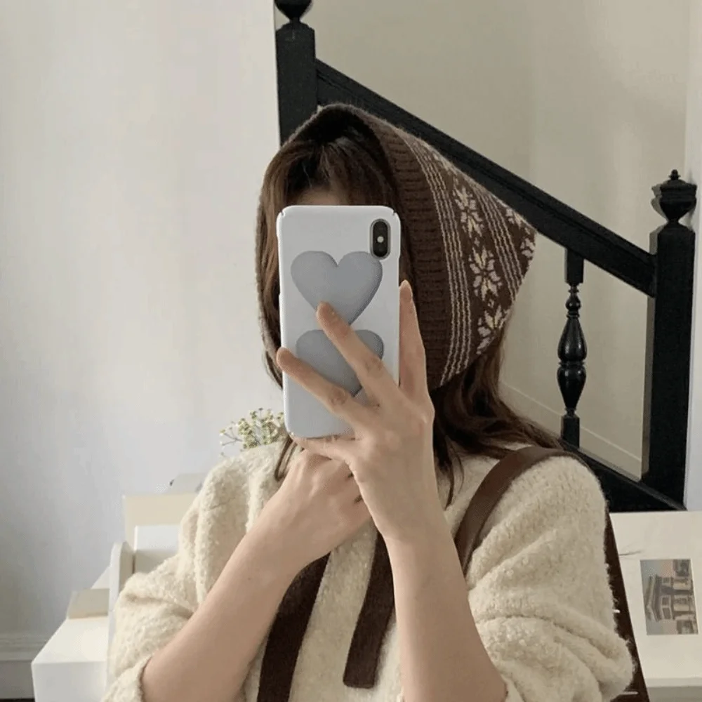 Elegant Bohemian Turban Knitted Triangle Headscarf Warm Vintage Ethnic Style Waist Band Printed Shawl Apron Wrap Spicy Girls