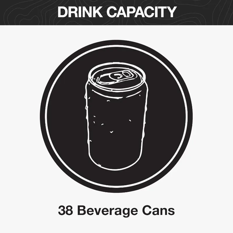 50 クォート エリート クーラー ボリューム: 真の 50 クォートの内部ボリューム (缶 34 個を収納可能)