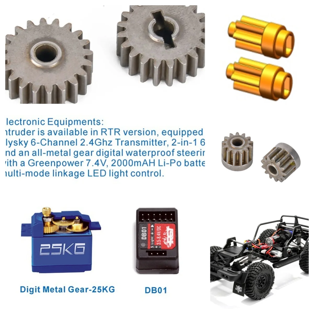 RGT Spare Parts R86501 R86502 R86503 R86504 R86505 Transmission Gear For EX86160 EX86190 EX86130 1/10 RC Crawler Model Car