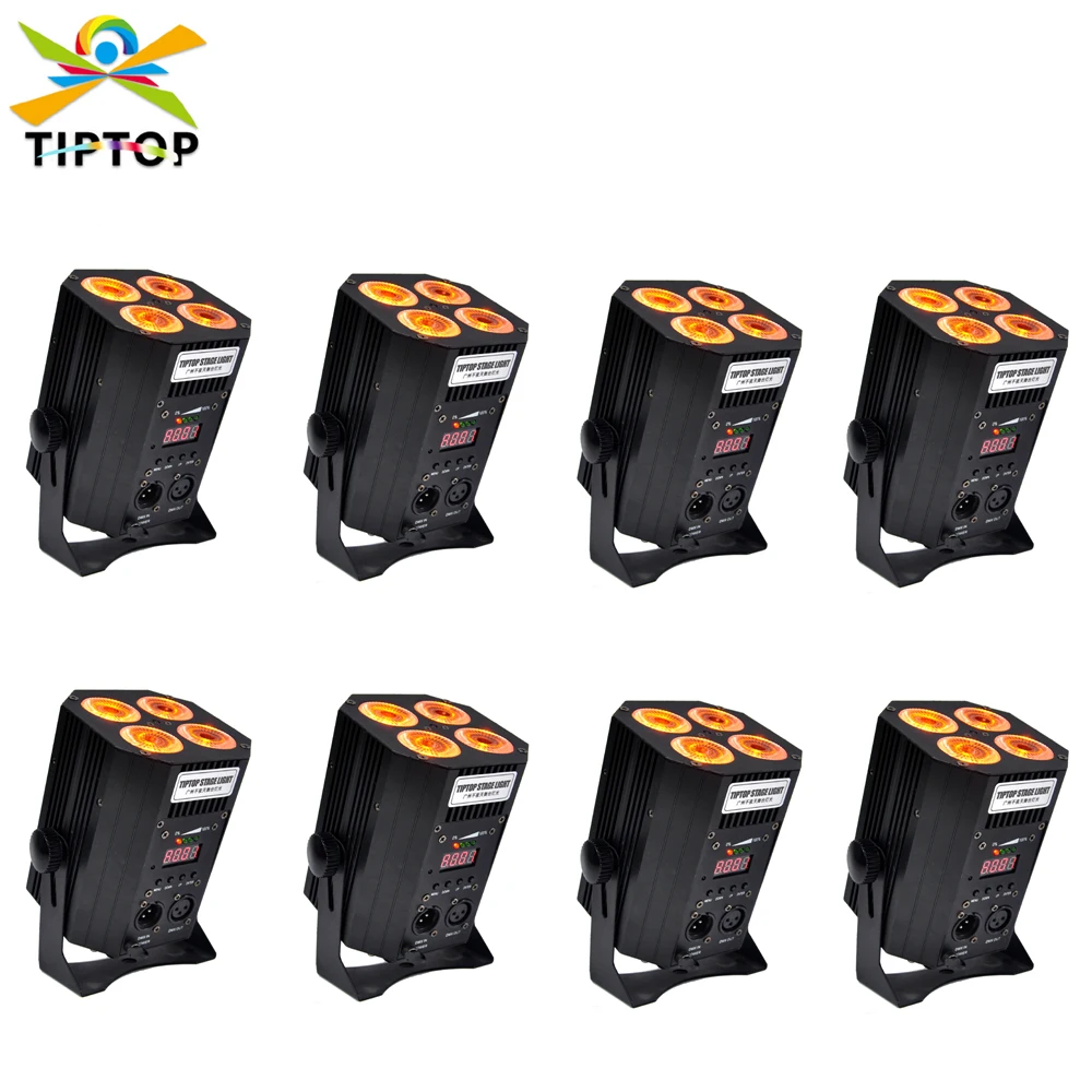 

75W Battery 4x18W Truss Par Light RGBWAP 6 Color Stage Wash Light DMX Stage Lighting for Church Party Stage Show Club Karaoke X8