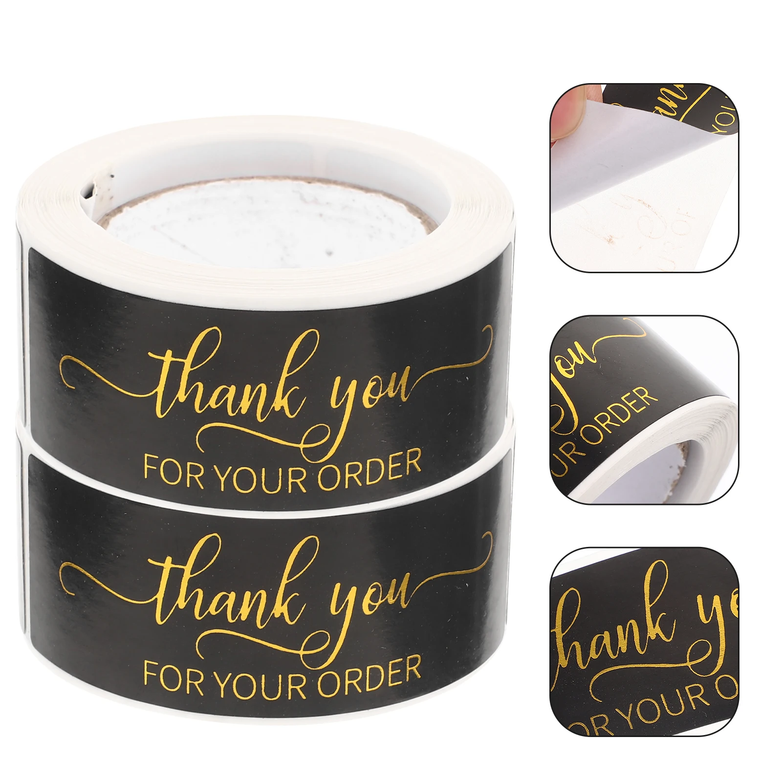 

120pcs 2 Rolls Rectangle Thank You Stickers Household Gift Sealing Decorative Packaging Baking Label Sticker Multi-Function Roll