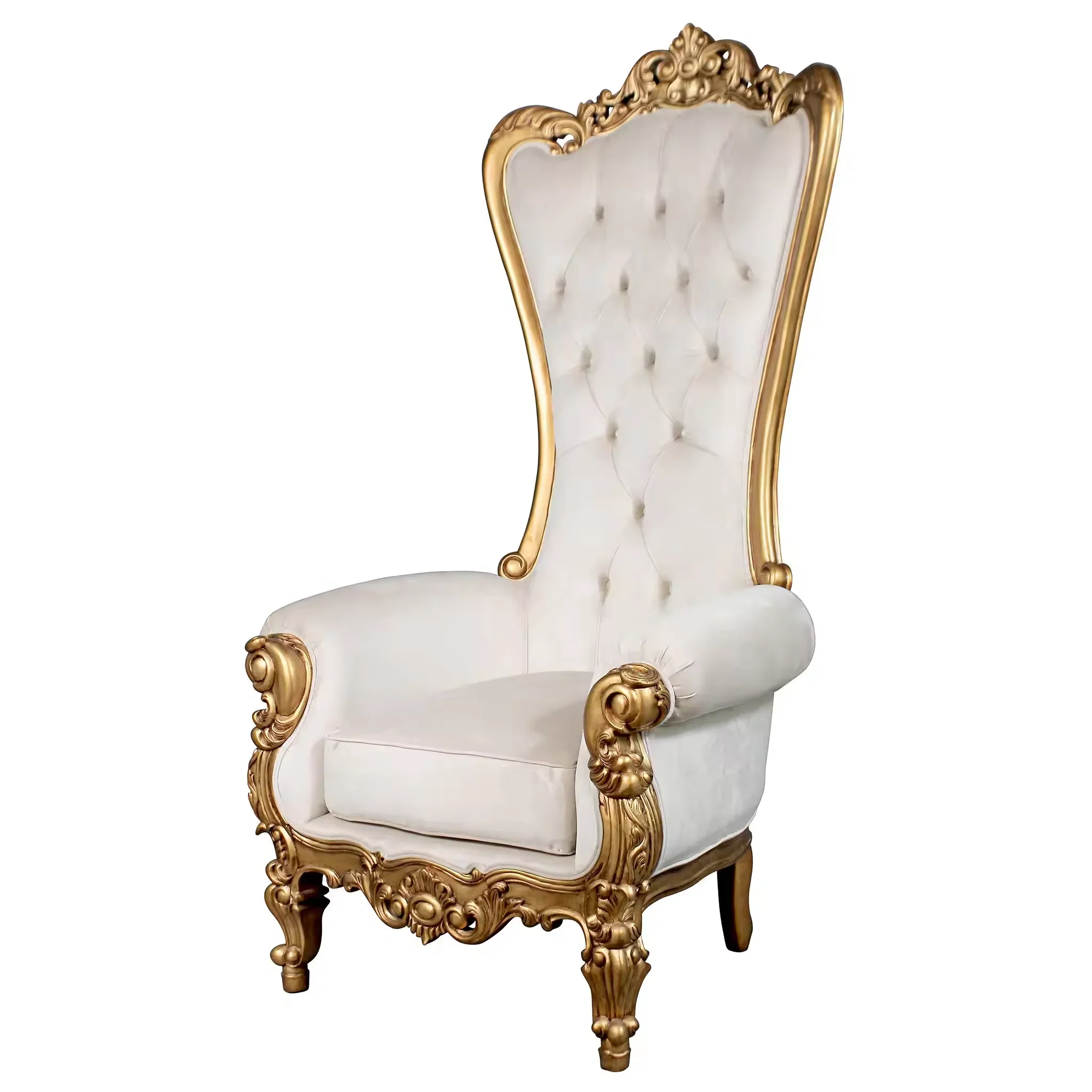 High Back King And Queen Throne Chairs Gold Luxury Royal Wedding Event Hotel Sofa Throne Chairs For Rental