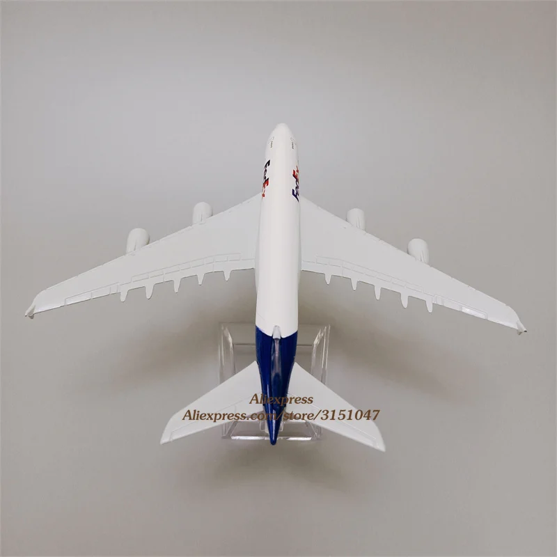 16cm Alloy Metal Air Fedex A380 Airlines Airplane Model Fedex Airbus 380 Airways Diecast Plane Model Aircraft Gifts with Holder