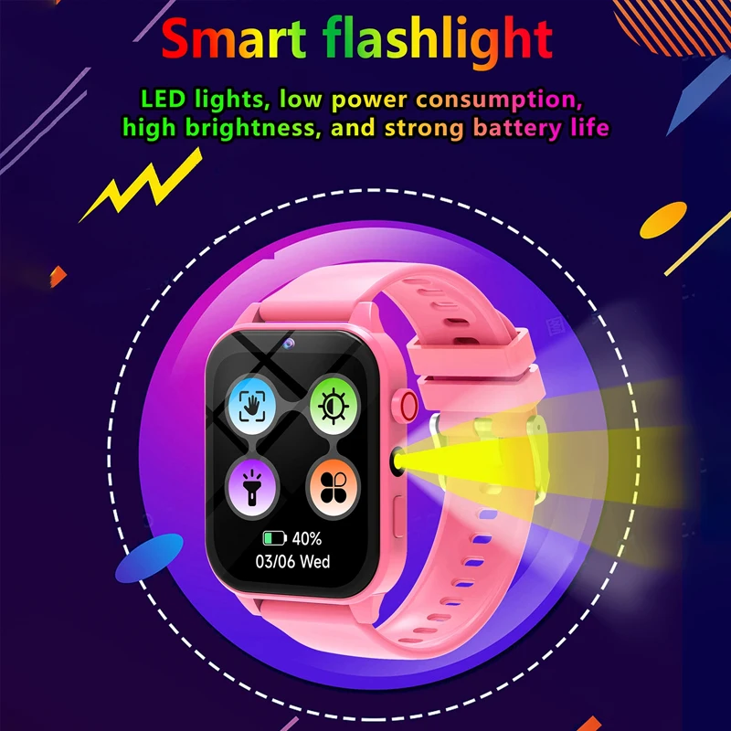 Kids Game Smart Watch Flashlight Waterproof HD Camera Sleep Tracker Alarm Music Sports Watch For Boys Girls Birthday Gift view 4