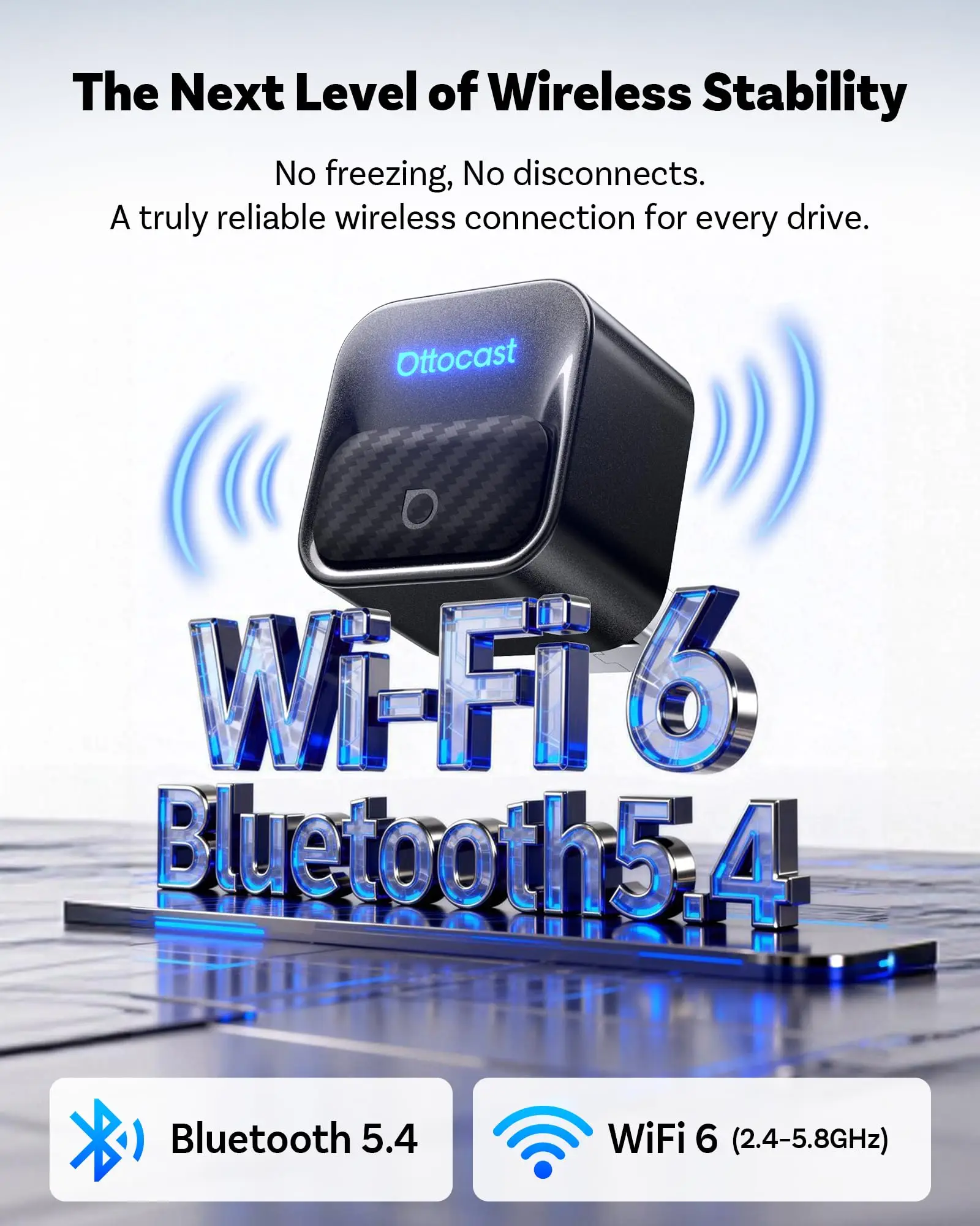 Ottocast Mini Core Wireless CarPlay Android Auto Adapter