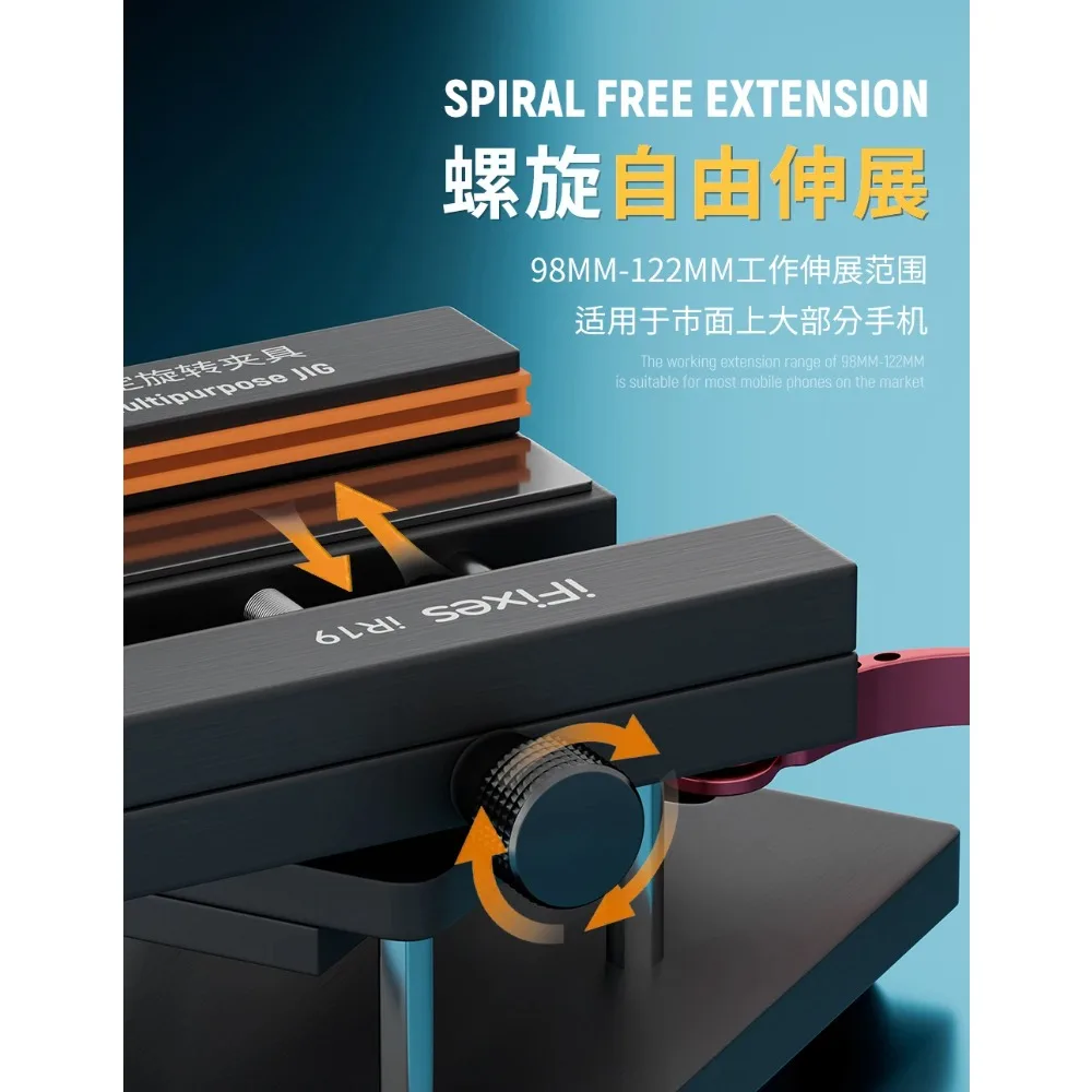 IFixes IR19 Separatore schermo LCD 2in1 antiscivolo 360 °   Supporto con morsetto rotante per schermo del telefono cellulare Rimuovi il vetro della copertura posteriore