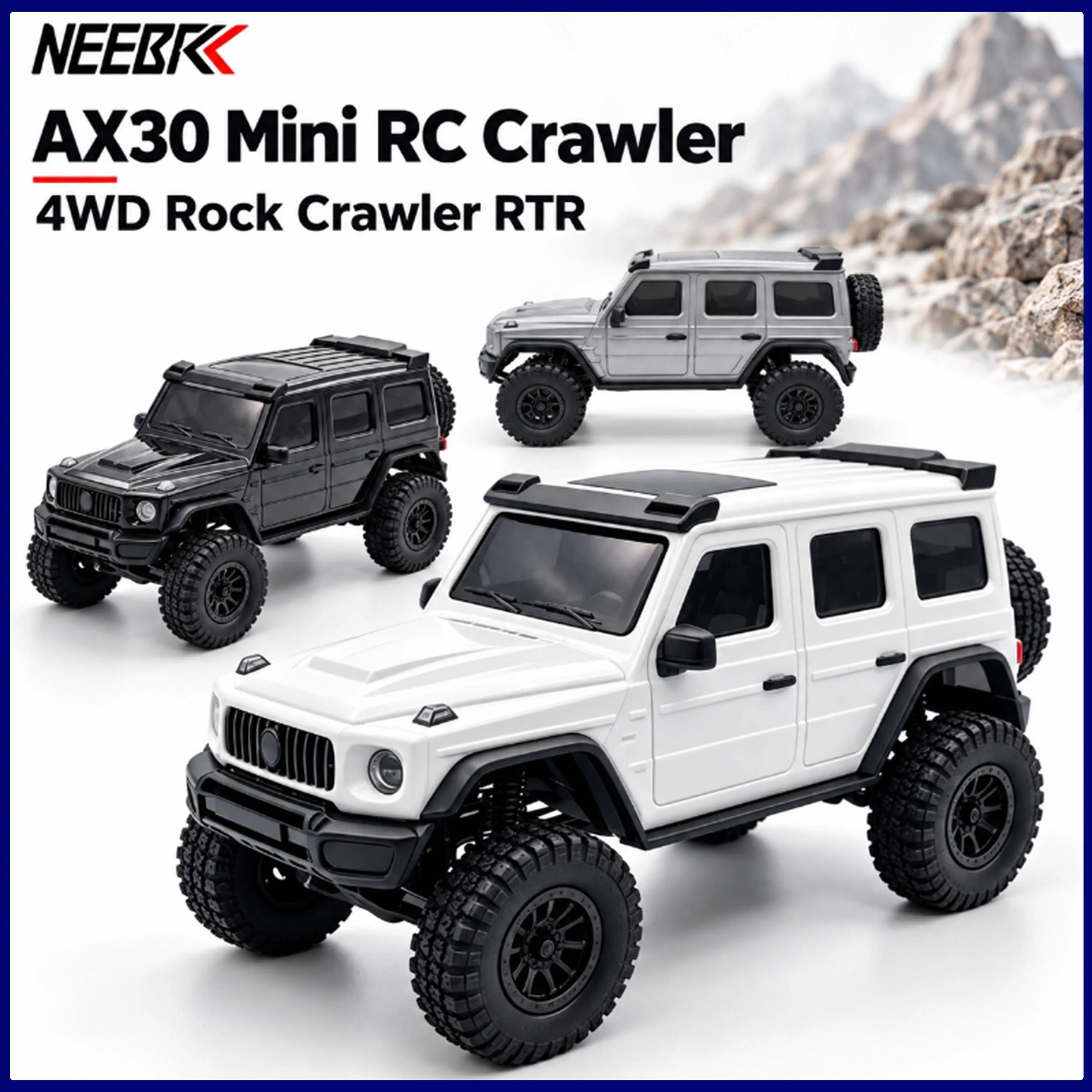 AX30 1/30 Mini RC Rock Crawler 4WD RTR Off Road Climbing Truck Scale Model Remote Control Car Desktop Multi Gift for Adult Model