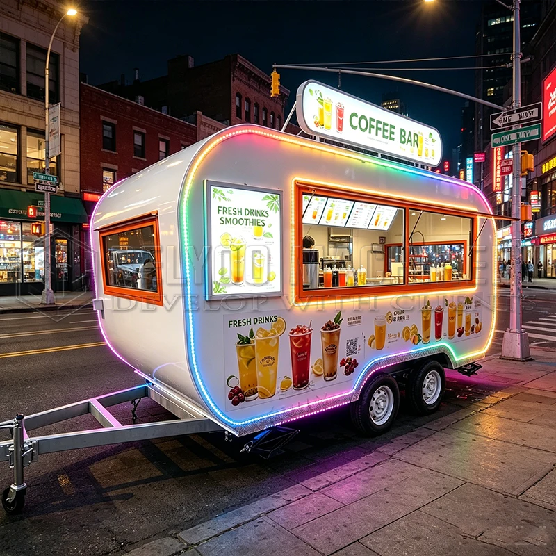 Belyoo Special Shaped Dining Car Trailer Can Be Customized Ice Cream Truck Outdoor Travel Camping RV Retail
