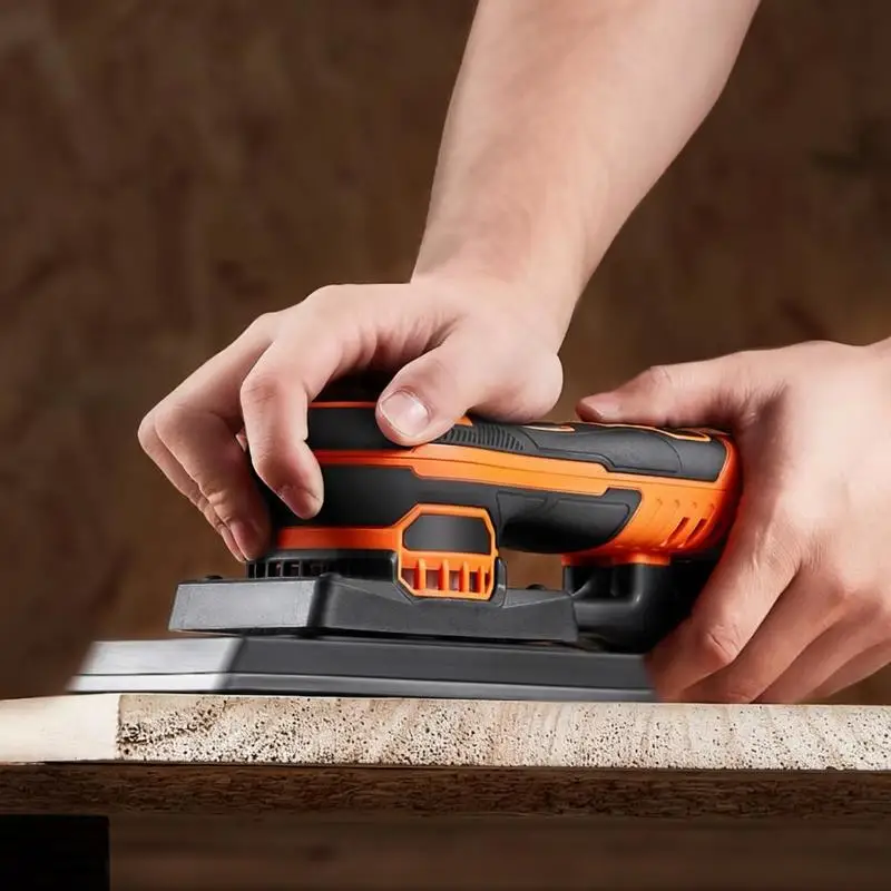 

Sheet Sander, 3/8 Sheet 3A EC Brushless Sander, Max. 10000RPM Variable Speed Sheet Finishing Sander with 10PCS Sandpapers and Vacuum Cleaner Adapter for Woodworking