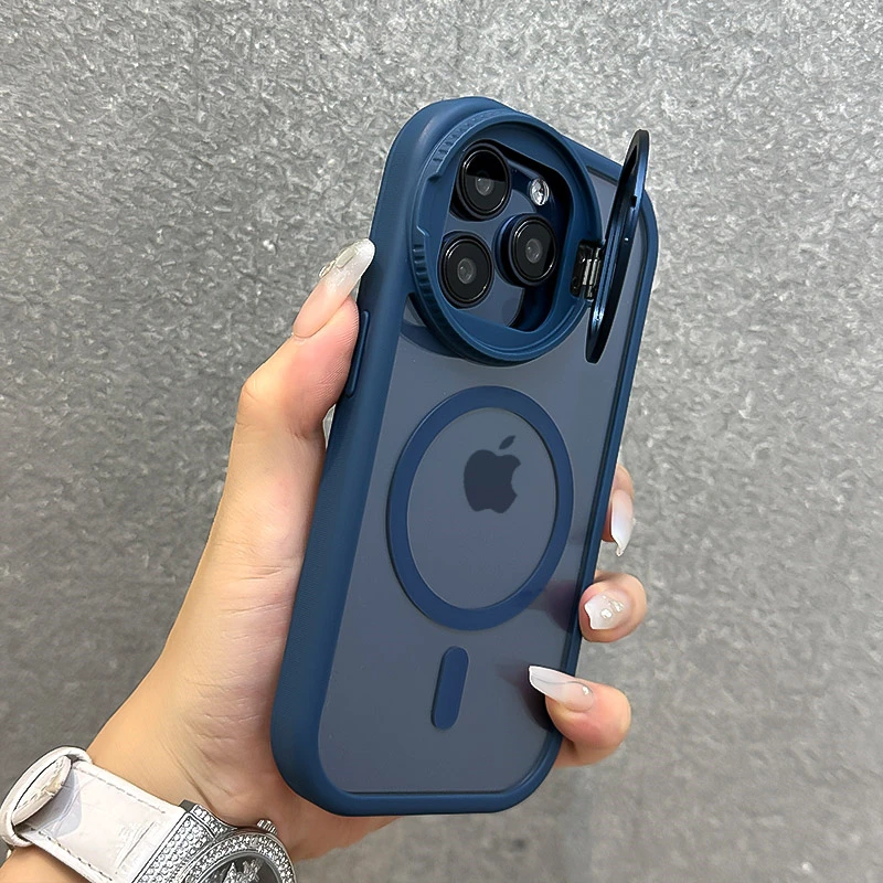 Faltbare Glaslinsen-Halterung, magnetische transparente Hülle für iPhone 18 17 16 15 14 13 12 Pro Max, für Magsafe, mit Handschlaufe, stoßfeste Schutzhülle – Detail 9