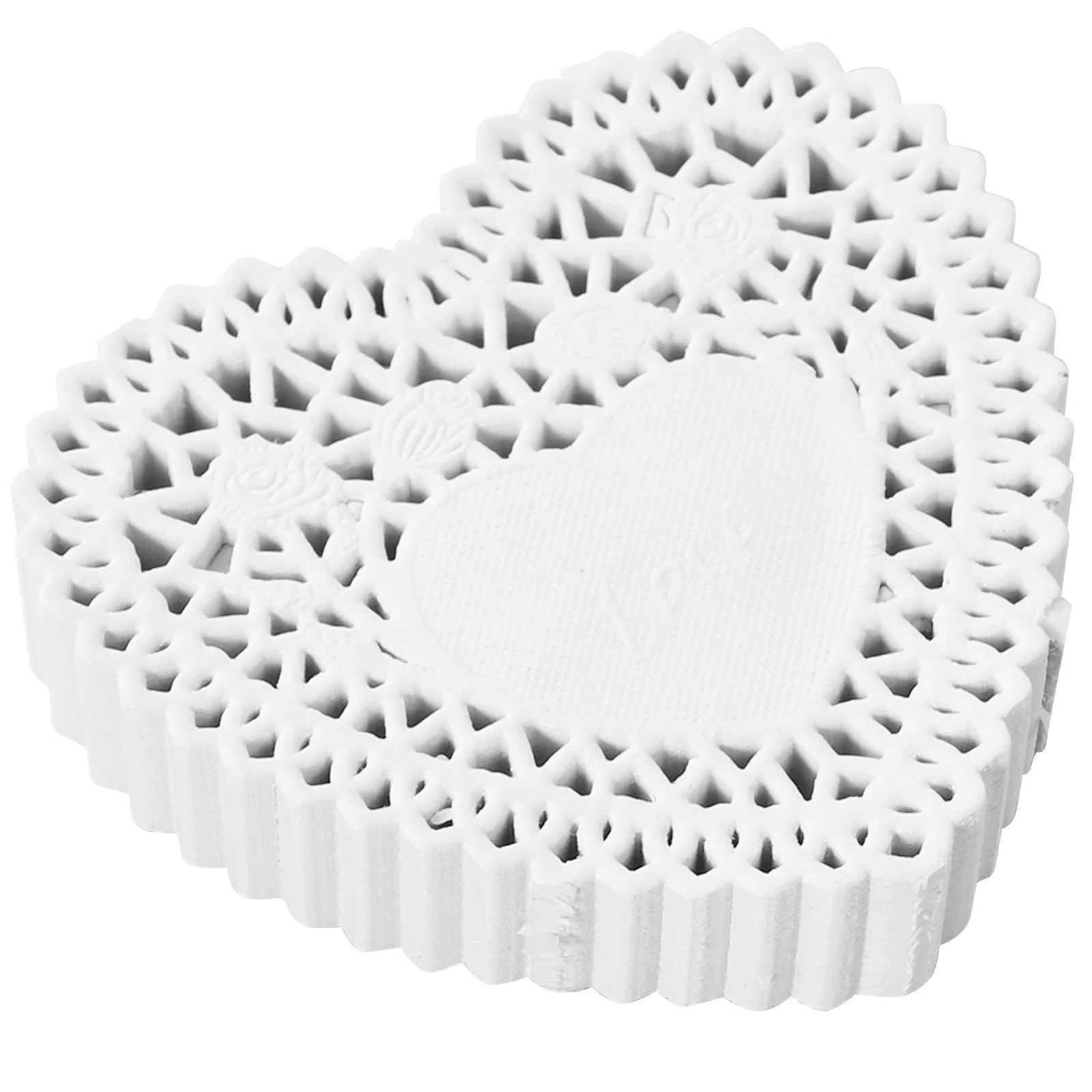 

250Pcs 4 Inch Heart Paper Doilies Grease Proof Cake Decorating Sheets for DIY Scrapbooking Table Decoration Craft Projects