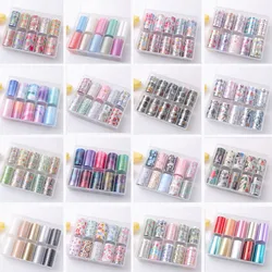 1-144 Animal Nail Foils for Transfer Paper Stickers Floral Adhesive Fruit Nails Wraps Fish DIY Water Marble Nail Art Decorations