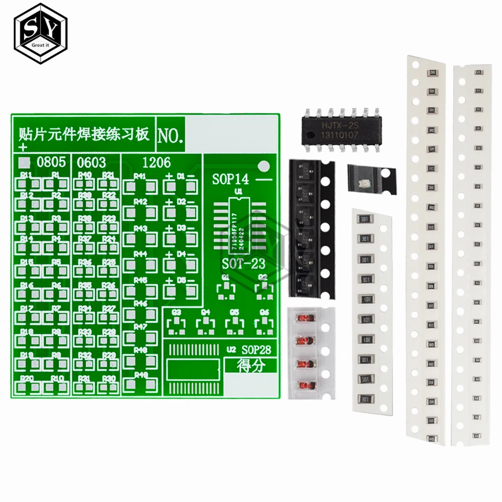 lectronic SMT SMD Component Welding Practice Board Soldering DIY Kit Resitor Diode Transistor By Start Learning