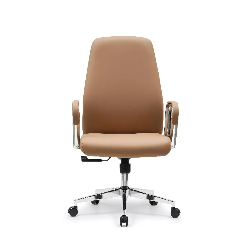 Premium Luxury High Quality Executive Level Comfortable Reclining Adjustable Function Brown Color Synthetic Leather Office Chair