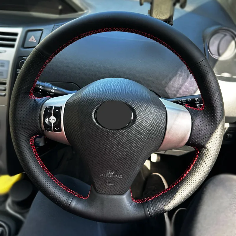 For Toyota RAV4 2006-2012 Yaris 2007-2011 Vios 2008-2013 Perforated Leather Car Accessories Interior Steering Wheel Cover Trim