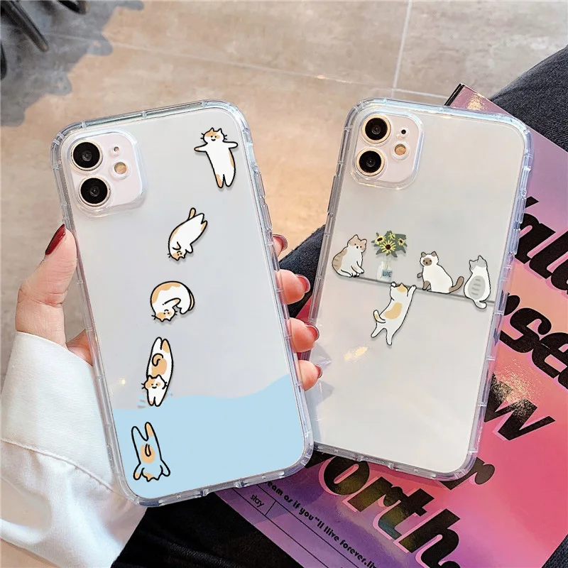 Funda de teléfono transparente con bonitos peces para iPhone 14, 16, 15, 11, 13, 12, 17 Pro Max Air XR 7 8 Plus SE, funda suave de silicona TPU a prueba de golpes
