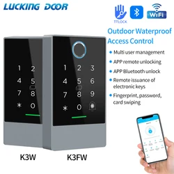 TTLock Wifi Access Control Keypad Waterproof Door Smart Lock App Alexa Fingerprint Code RFID Card Lock Aluminum Electronic Lock