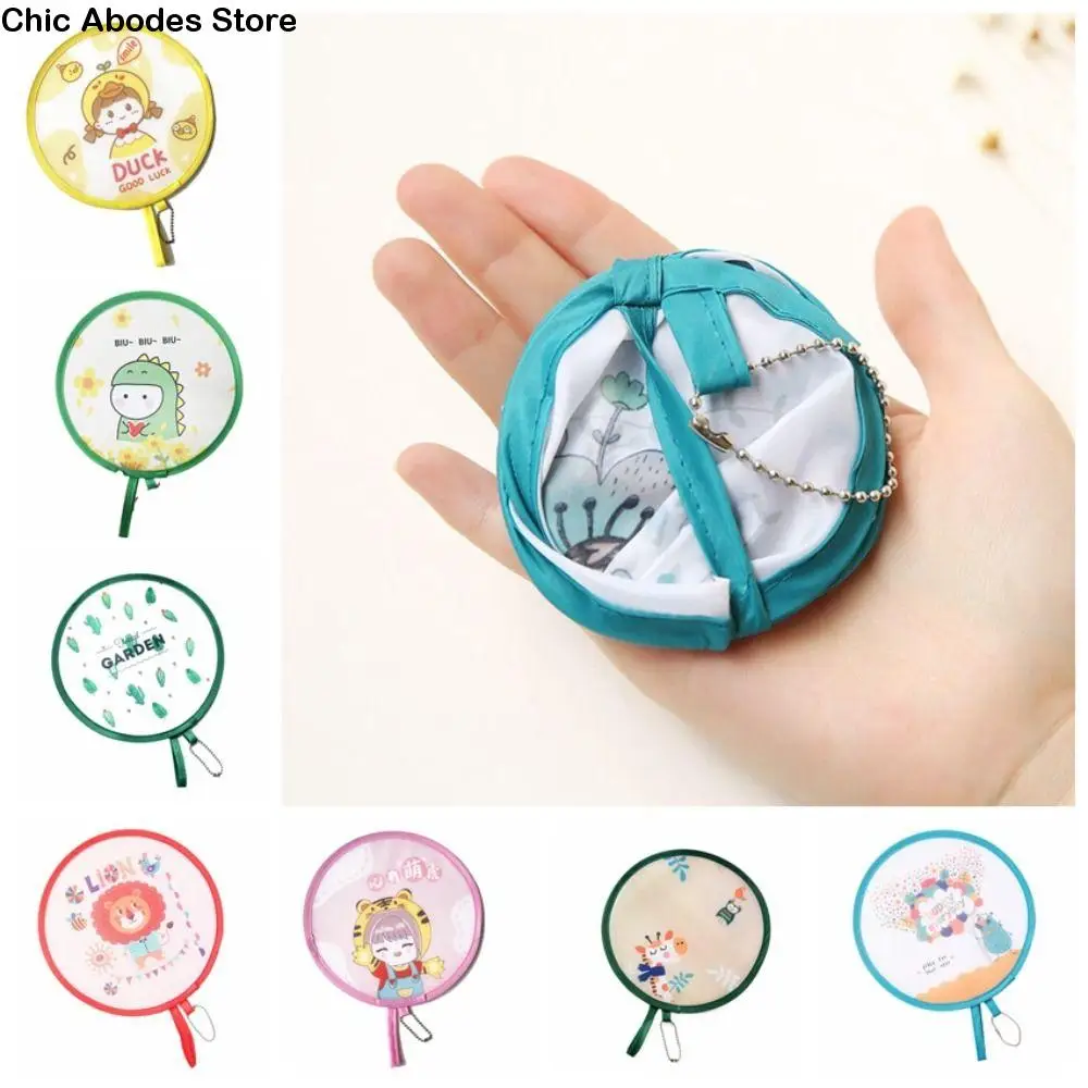 

Lightweight Cartoon Folding Fan Durable Fun Designs Handheld Round Fan Round Plastic Mini Pocket Fan Summer Coolness