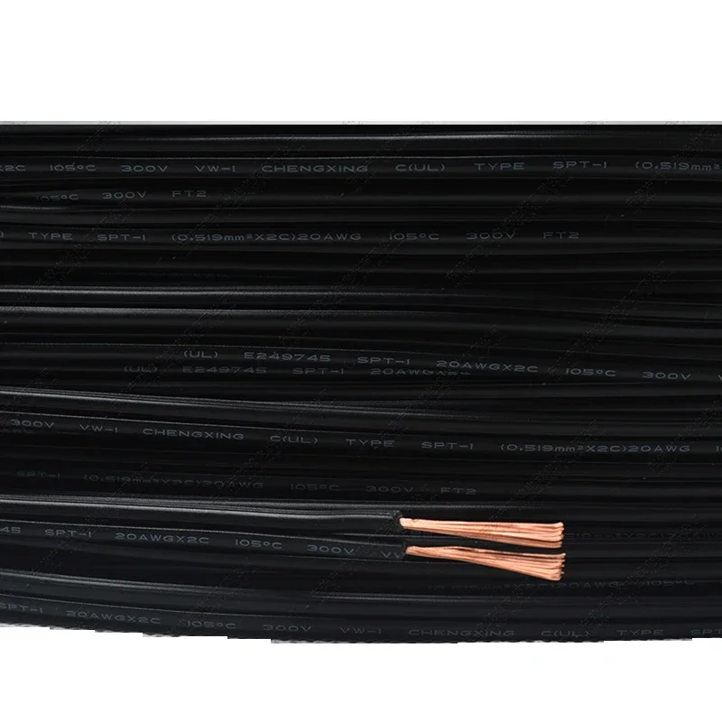 Triumph Cable High Quality Manufacture UL SPT-2 Flexible Electric Lamp Wire 2 Core 18AWG PVC Insulation Flat Power Cable