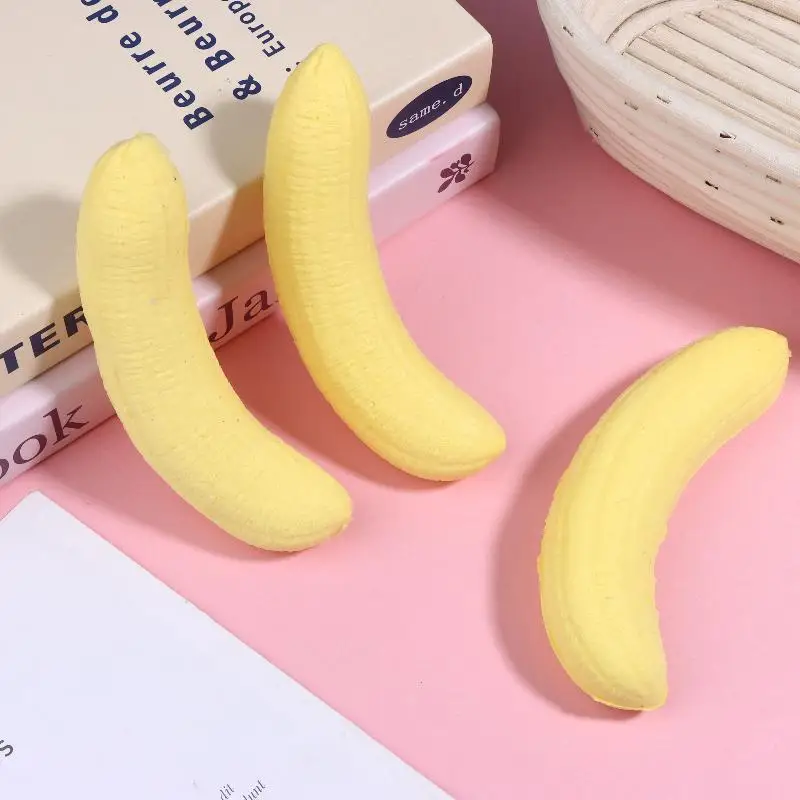 Cute Simulation Banana Squeeze Toy for Stress Relief Soft Slow Rebound Relaxing Hand Game for Adults&Kids Funny Stress Buster