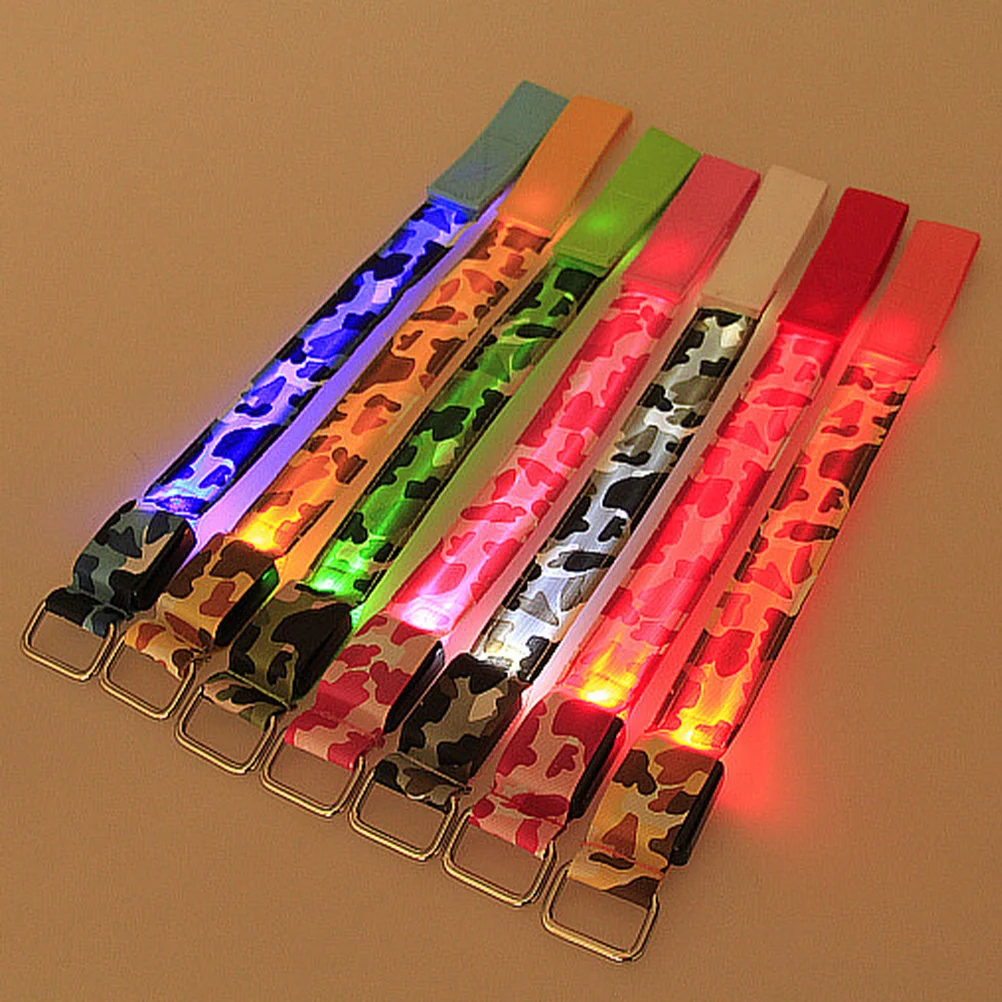 

2Pcs LED Glowing Arm Bands Reflective Wristbands for Night Running Hiking Outdoor Sports Blue Green Light Party Favors