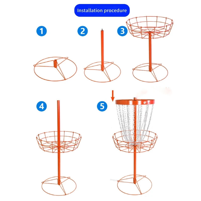 Outdoor Leisure Disc Golf Game Basket Stand, Professional Throwing Disc