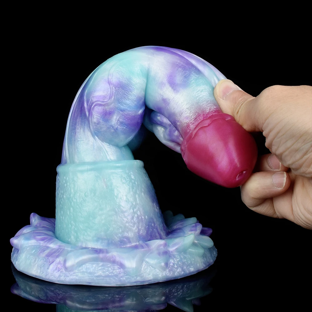 Elkkost grande fantasia dragão pênis tamanho s m l brinquedos sexuais com otário longo colorido vibrador silicone anal brinquedos sexuais butt plug
