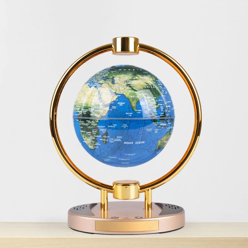 Floating Globe New and Unique Creative Bluetooth Speaker Magnetic Suspension Gift 6-inch Luminescent Rotation Craft Decoration