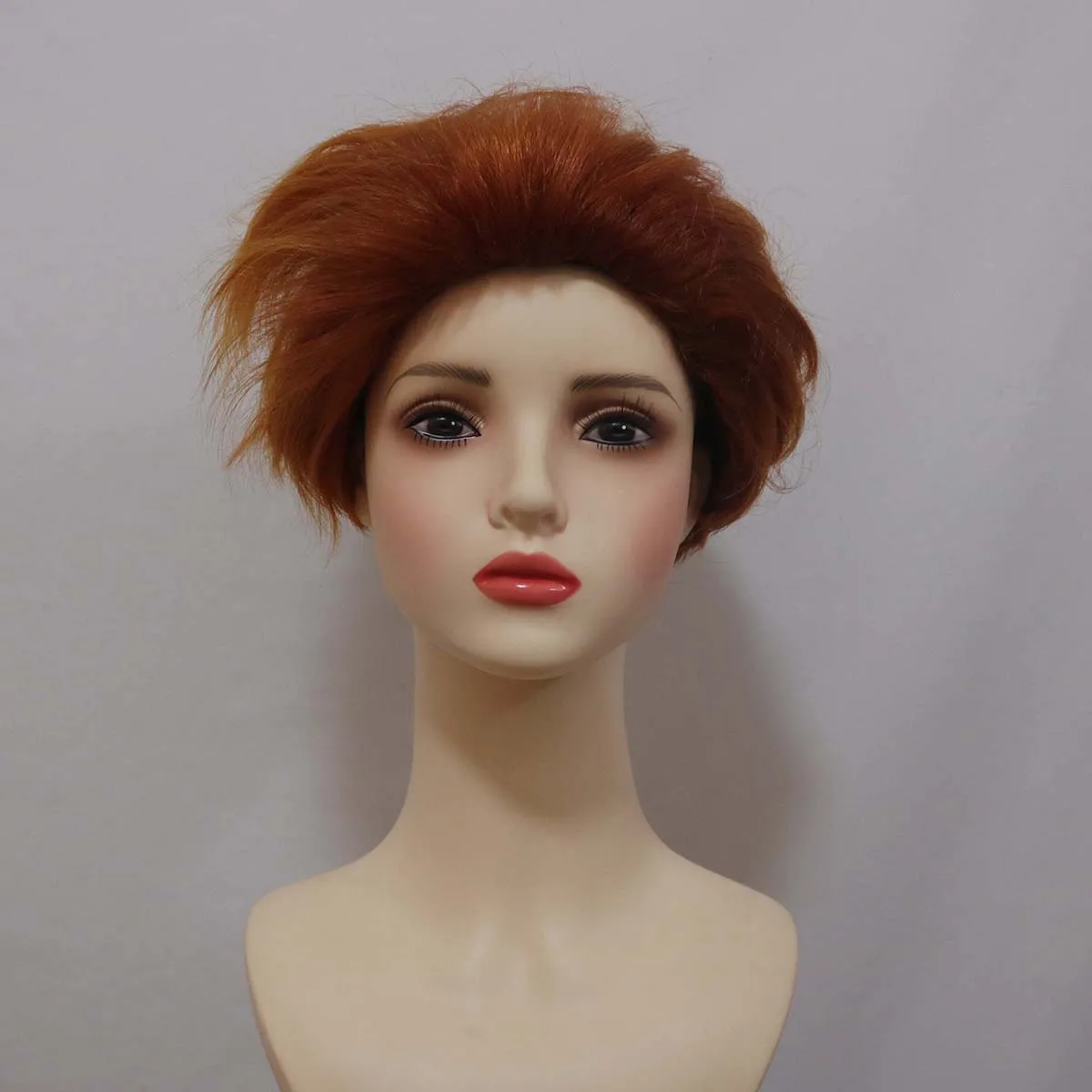Men Party Johnny Short Curly Orange High Temperature Synthetic Hair Wig