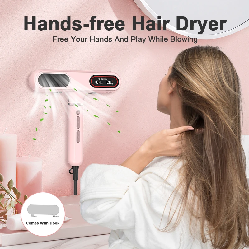 YTYIN مخصص الحمام الصامت الأيدي الحرة LCD البلازما الساخن الباردة الهواء مجفف للنفخ الأيونية الحائط صالون فندق مجفف الشعر #2