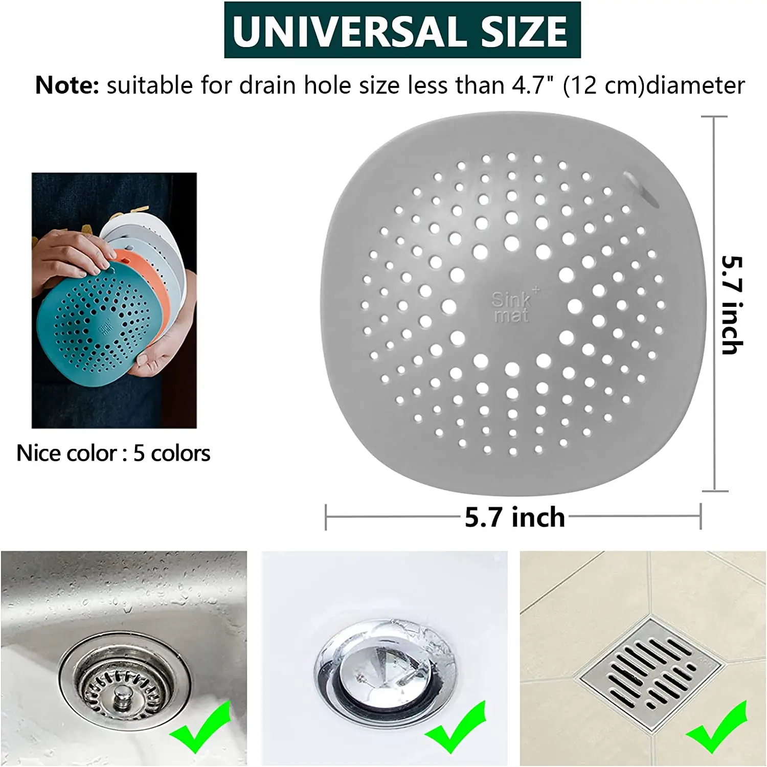 1Pcs Silicone Sink Strainers Anti-blocking Bathtub Stopper Bathroom Floor Drain Shower Hair Catcher For Kitchen Bathroom