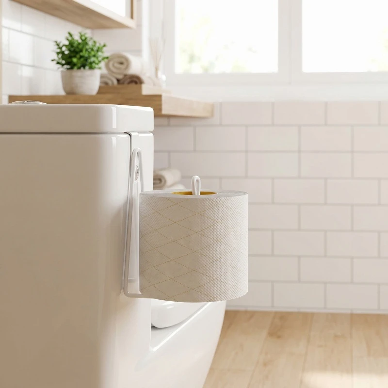 Toilet Tissue Holder Bathroom Light Luxury Roll Paper Holder Kitchen Cabinet Tissue Storage Shelf Non Perforated Wall Mounted