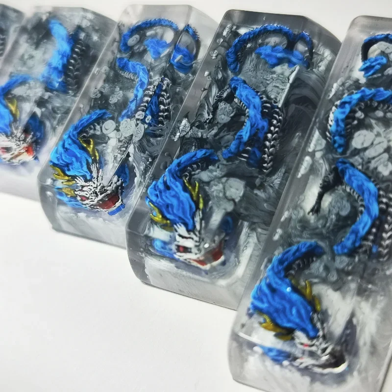 Imagem -05 - Golden Dragon Keycap Artisan Resina Mecânica Keycaps Esc 1.25 1.5 1.75 2.25 2.75u 6.25uspacebar Chave Posição Presente Personalizado SA