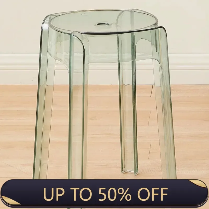 Thickened Acrylic Plastic Stool Transparent Stackable Windmill Design Modern Minimalist Bar Stool Living Room Dining Home
