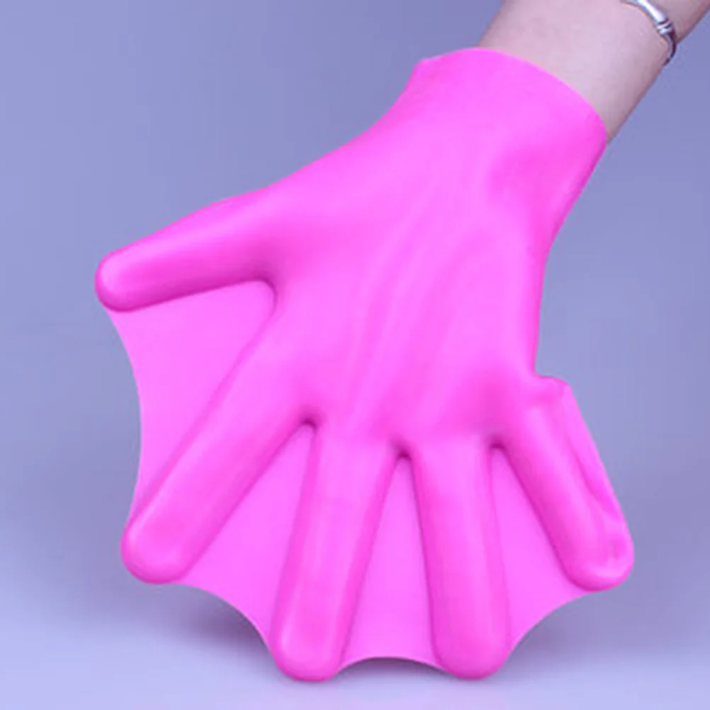 

1Pair Pink Silicone Webbed Swimming Gloves Adult Aquatic Paddle Training Gear Dive Swim Resistance Gloves Webbed Paddle Glove