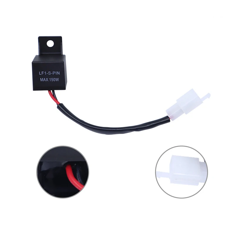 Electronic LED Flasher Relay 12A 2Pin Automobile Motorcycle Motor Turn Signal Bulb Hyper Flash Relay