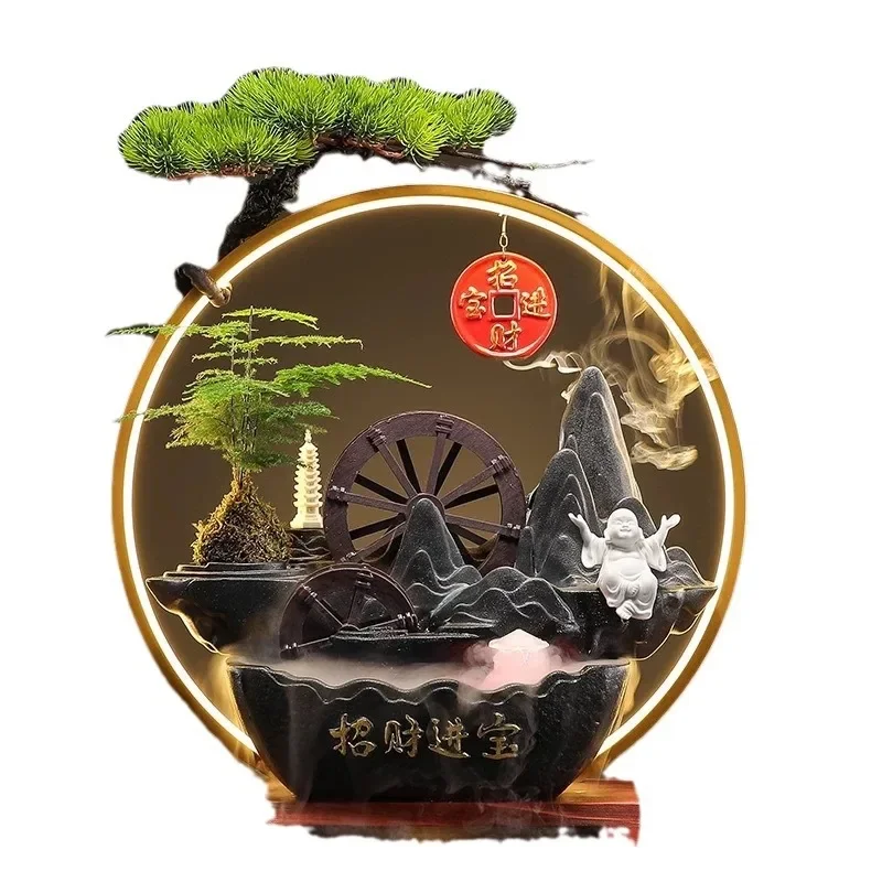 

Lucky, flowing water fountain ornament, circulating water feng shui wheel, living room bar decoration