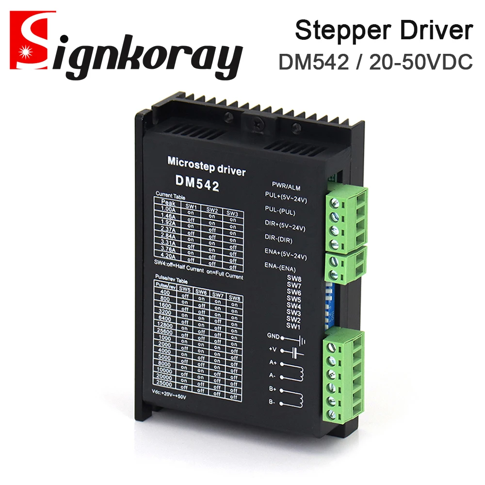 DM542 Stepper Motor Controller Nema17 Nema23 Nema34 Motor Stepper Driver Microstep Driver 20-50VDC 4.2A for 42 57 86 Motors