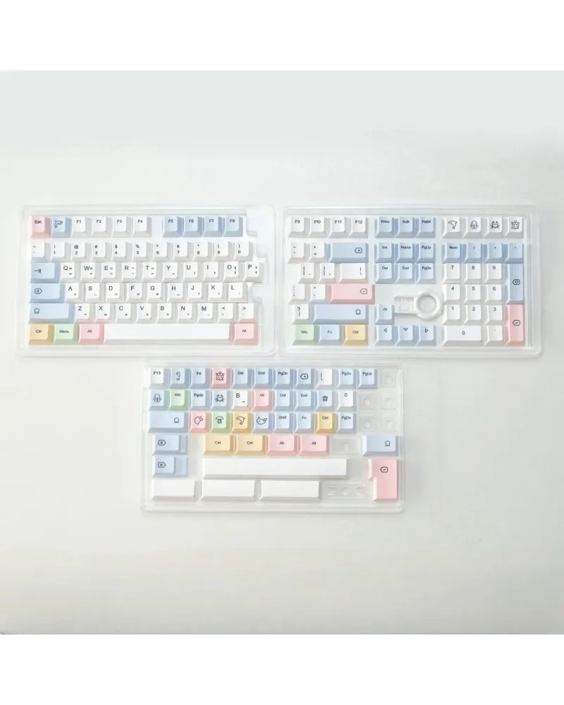 

Retro Chalk Korean Sublimation Keycaps Full Set 151 Keys Universal For Mechanical Keyboard