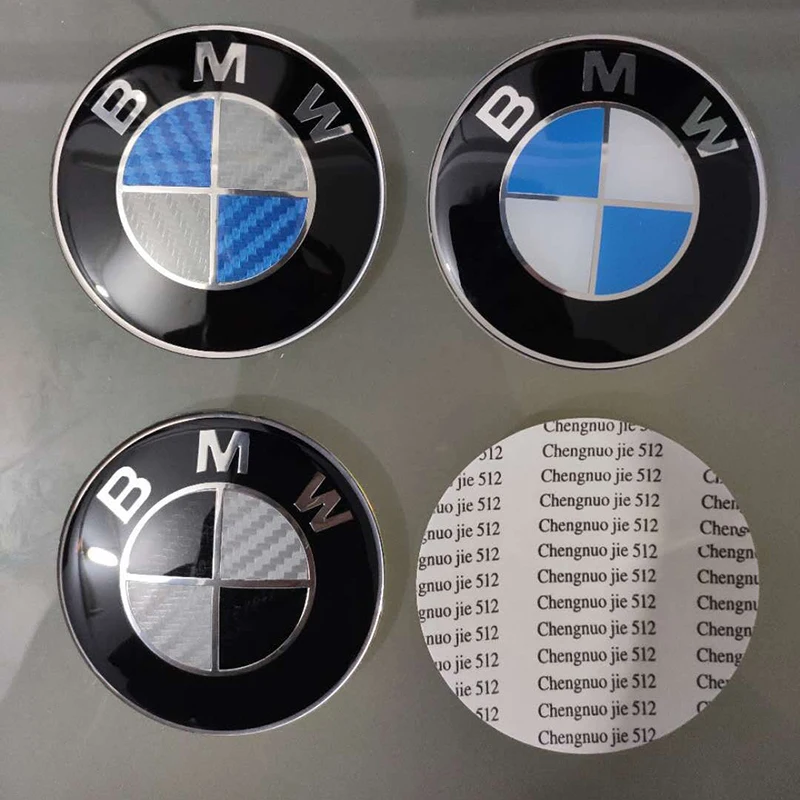 45mm Blue Black Carbon Logo BMW Car Steering Wheel Emblem Sticker For BMW E39 E46 E60 E90 E30 E36 E87 E91 E92 F10 F20 F30 X1 X3