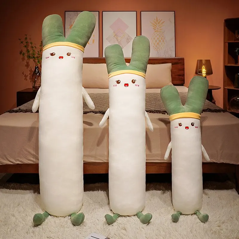 

Long Plush Toy Stuffed Doll Cartoon Vegetable Green Chinese Onion Leek Pillow Cushion Bedtime Story Friend Sleep Birthday Gift