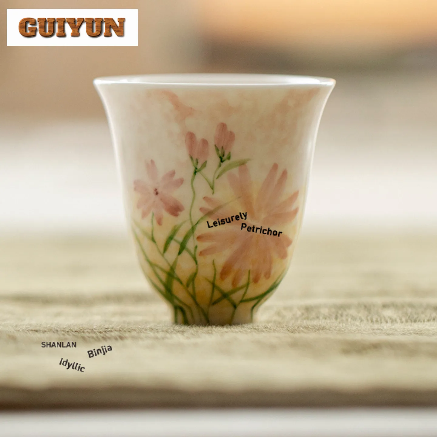 2 قطعة/الوحدة رسمت باليد فراشة وزهرة فنجان الشاي وعاء الشاي القديم إبريق الشاي تذوق كوب شخصي Chazhan ماستر أكواب للشاي 70 مللي