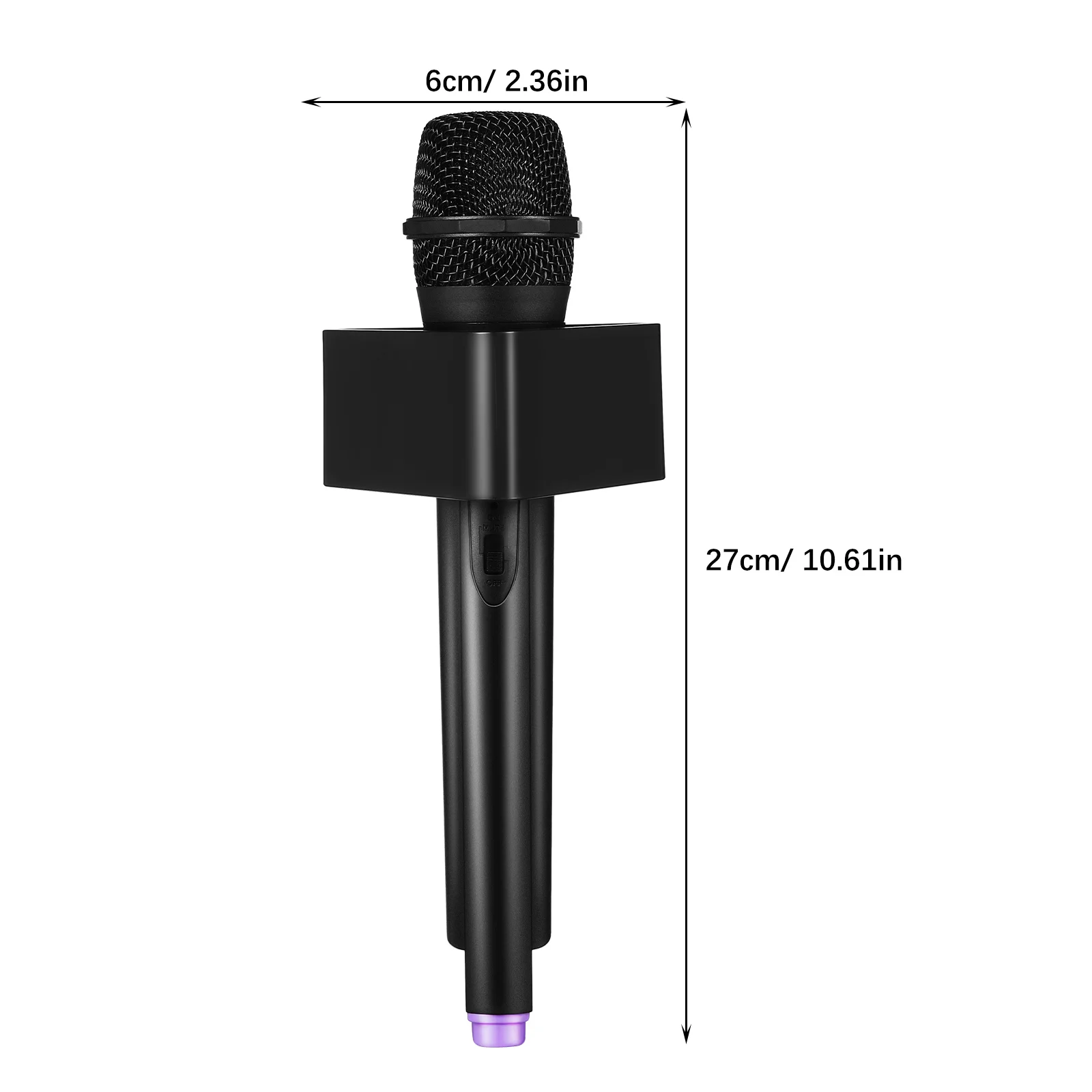 Children's Toy Fake Microphone Purple Small Square Logo Black Pretend Play Realistic Prop Plaything Costume Plastic