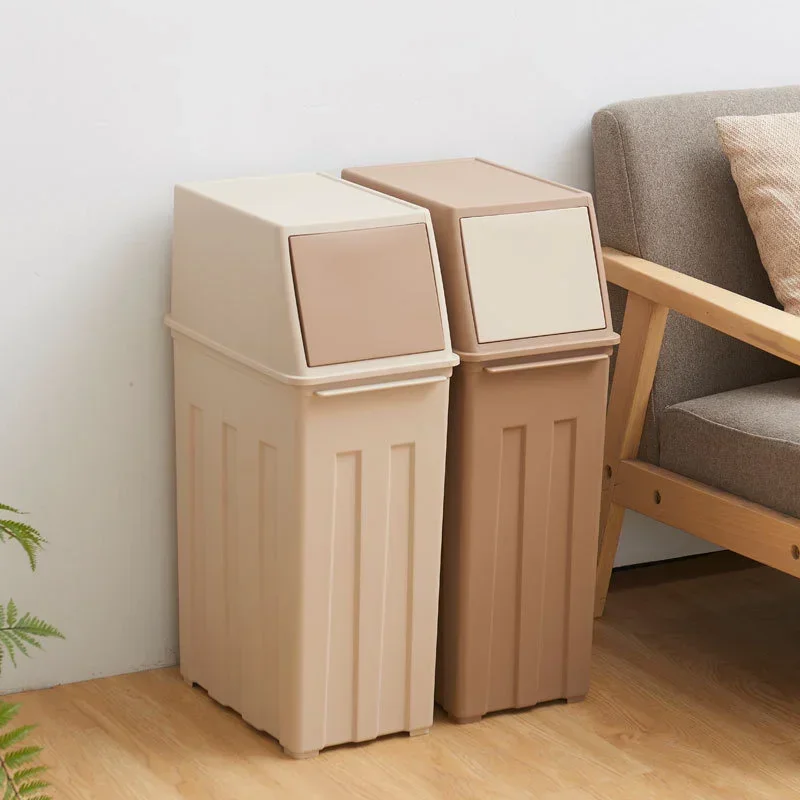 Nordic Creative Large Capacity Garbage Bin Office Trash Kitchen Living Room Hotel Large Capacity Covered Garbage Container 30L