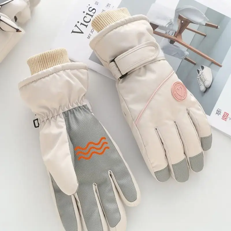 New Women Winter Ski Gloves With Touch Screen Finger Waterproof Thermal Lining Perfect For Skiing Hiking Cold Outdoor Activities