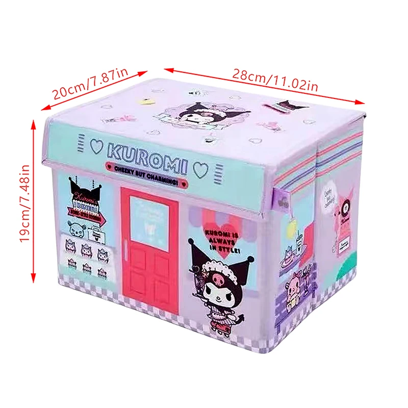 Imagem -06 - Grande Caixa de Armazenamento Dobrável Kawaii Sanrio Minha Melodia Cinnamoroll Kuromi Brinquedo Praça Quarto Organizador de Roupas Diversos Cesta