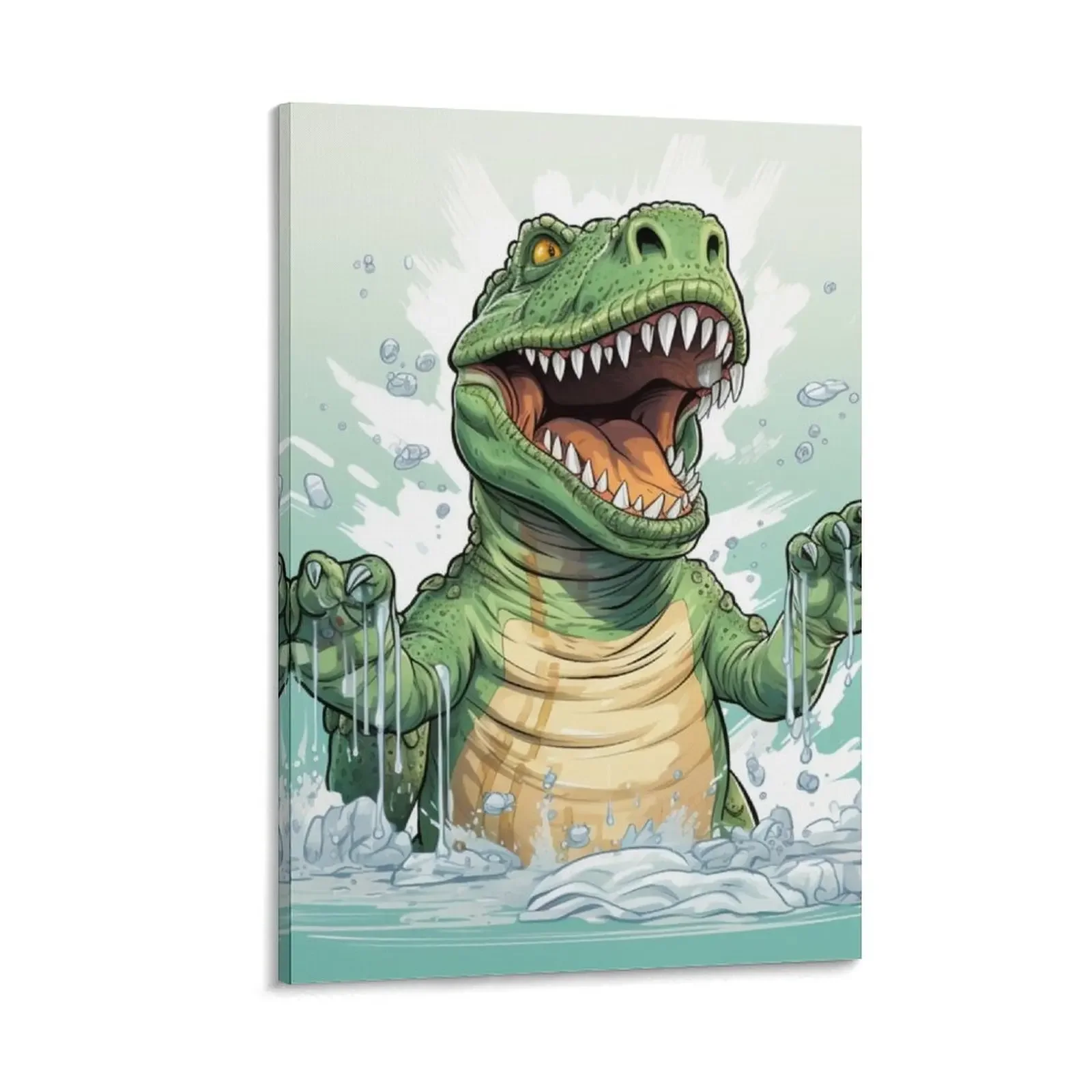 

Scary T-Rex in bath Canvas Painting home decoration luxury living room decoration