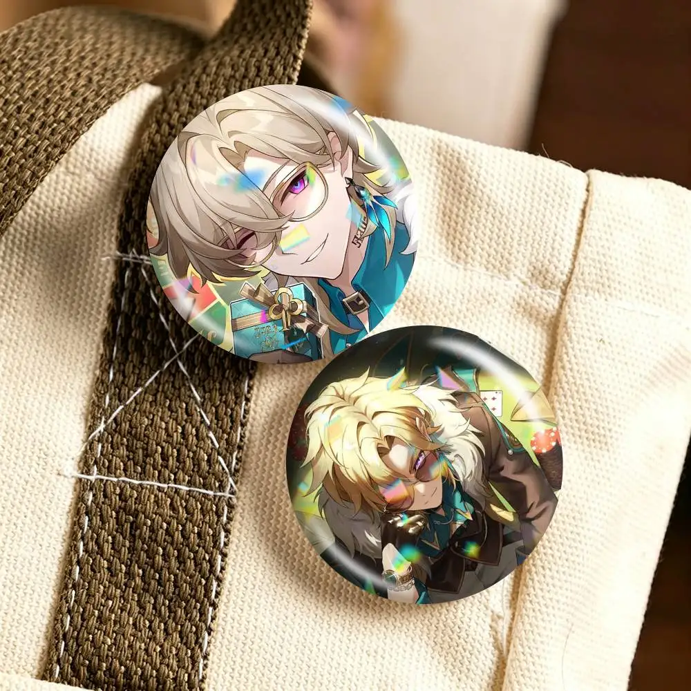 H-Honkai Star Rail Aventurine  25 32 44 58 75mm Badges Personalized Round Brooches Pins Accessory Gift